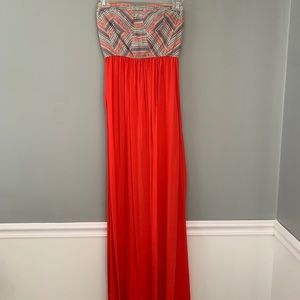 Strapless maxi dress